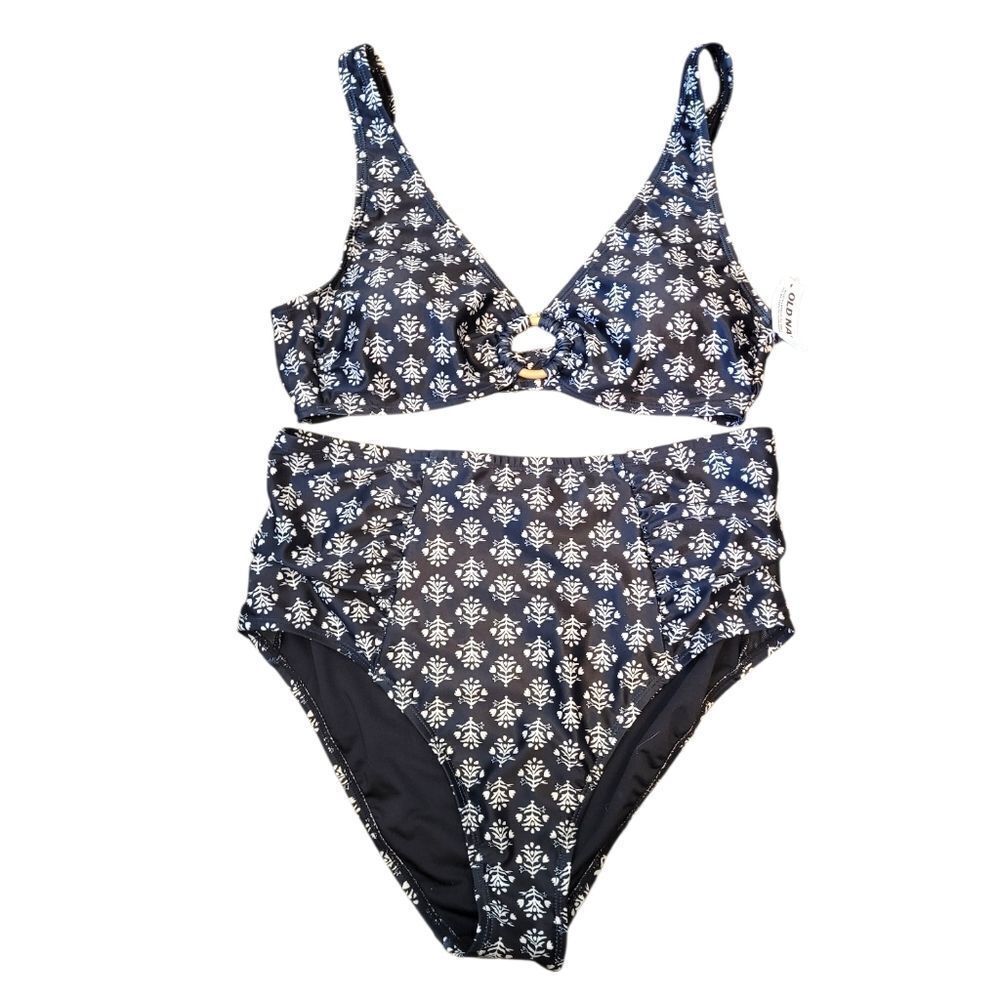 Old Navy Women's Black Floral Bikini Set Size M/L